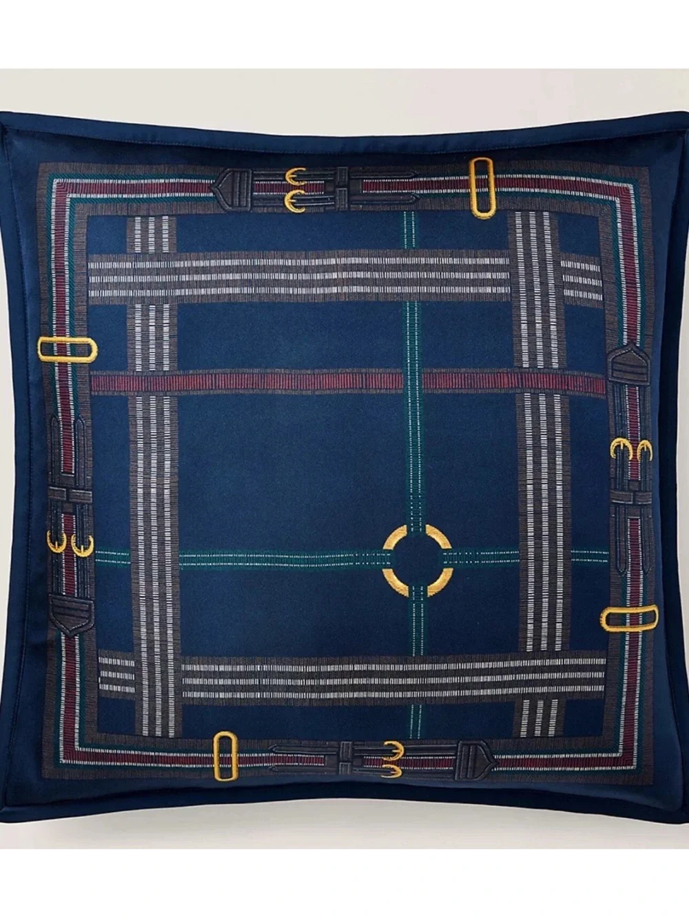 Ralph Lauren Ledbury 20”x20” Throw Pillow Cover Equestrian Polo Themed new Silk